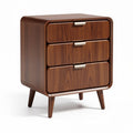 Wooden nightstand with three drawers in walnut finish 45 x 40 x 60cm