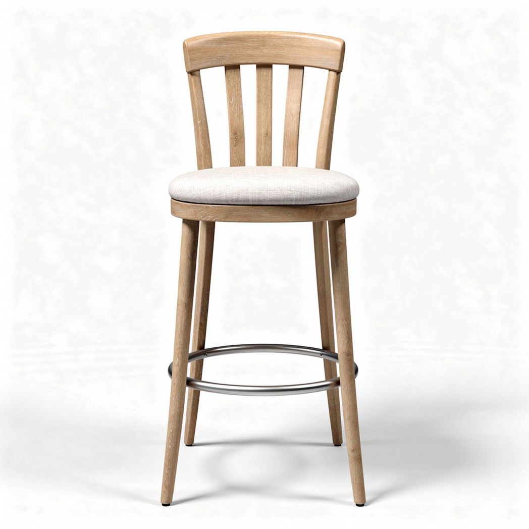 Wooden bar stool with padded seat 42 x 42 x 100cm for kitchen and dining use