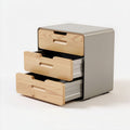 Metal and wood storage cabinet with three drawers 40 x 30 x 45cm