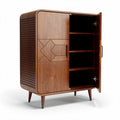 Wooden storage cabinet with four shelves and perforated design 80 x 40 x 120cm
