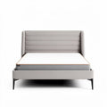 Modern upholstered bed frame with headboard and metal legs in grey 200 x 160 x 90cm