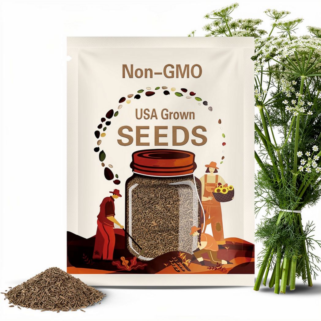 Caraway Seeds - Organic, Heirloom, Open Pollinated, Non GMO - Grow Indoors, Outdoors, In Pots, Grow Beds, Soil, Hydroponics & Aquaponics