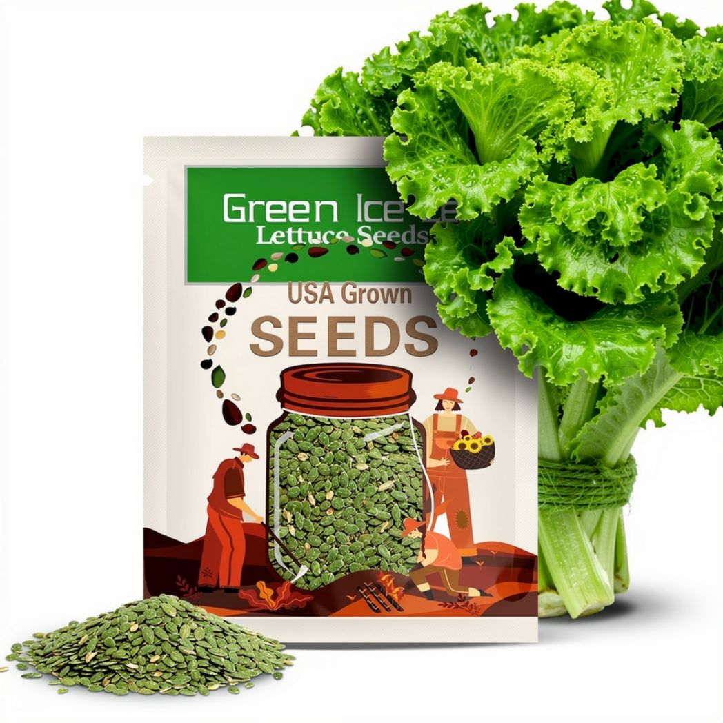 Green Ice Leaf Lettuce Seeds | NON-GMO | Heirloom | Fresh Garden Seeds