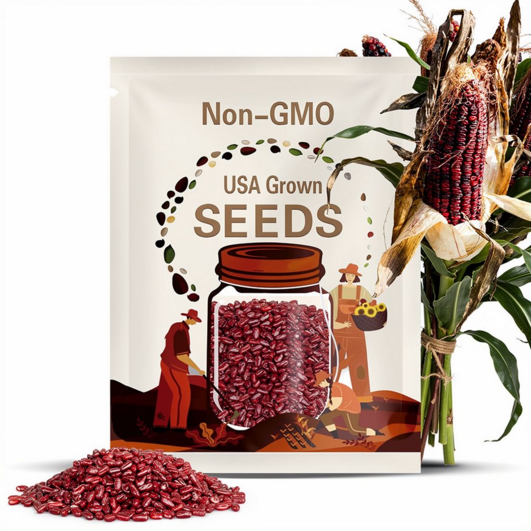 Red Corn Seeds - Organic, Heirloom, Open Pollinated, Non GMO - Grow Indoors, Outdoors, In Pots, Grow Beds, Hydroponics & Aquaponics