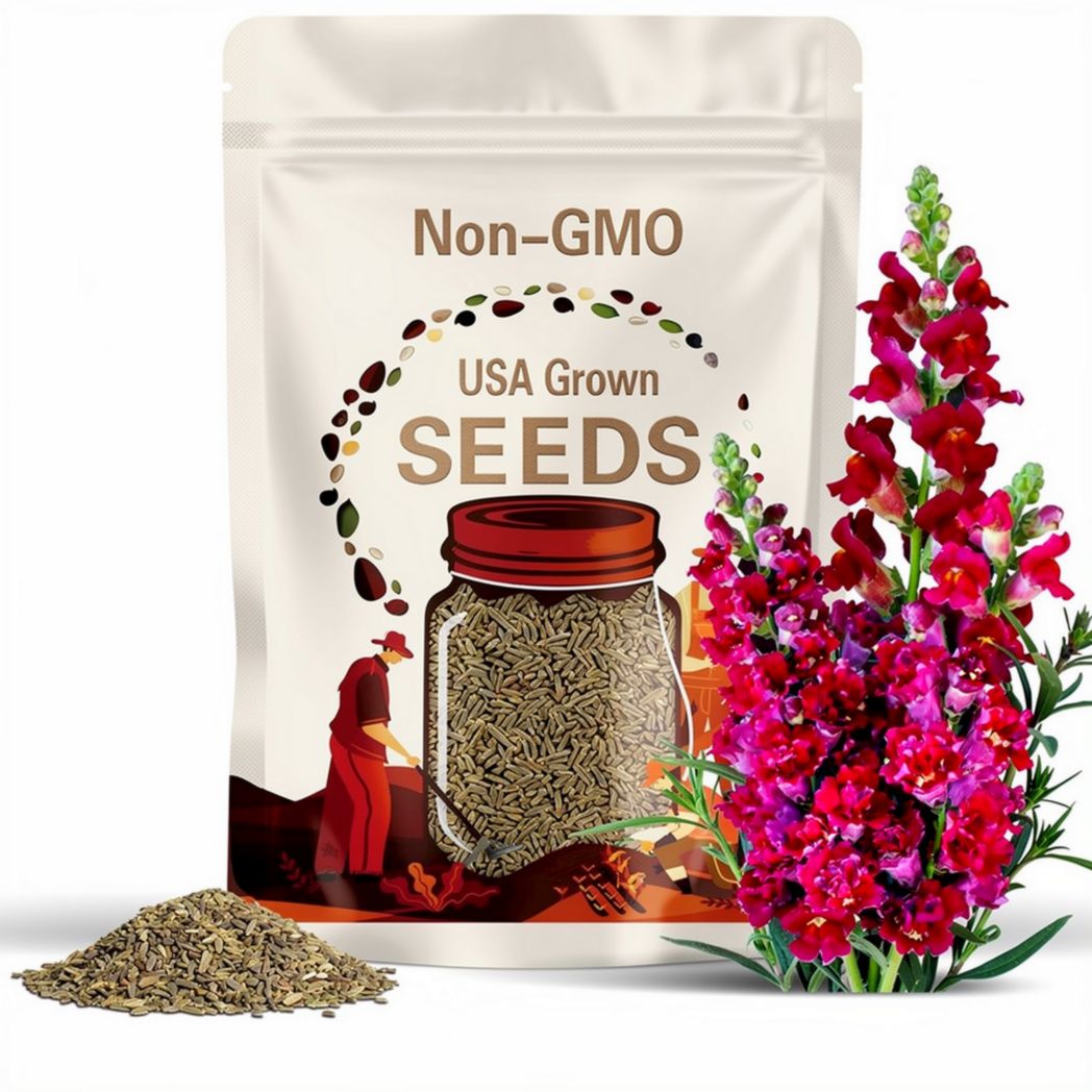 50 Snapdragon - Madame Butterfly Red | Deep Red Snapdragon Seeds | Pollinator-Friendly | Long-Lasting Blooms | Easy-to-Grow