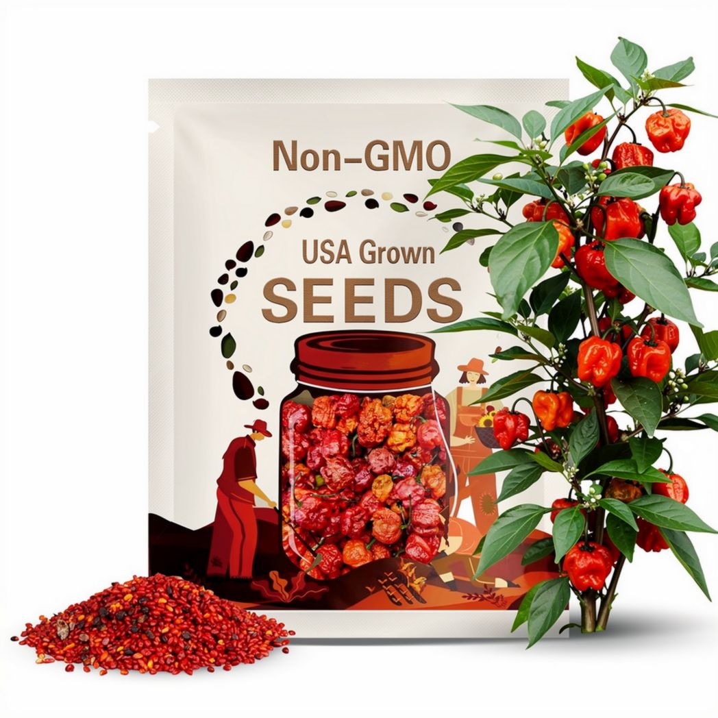 Carolina Reaper Pepper Seeds | Heirloom - Non-GMO | Capsicum Chinense | Vegetable Seeds | Seed Store | 1013