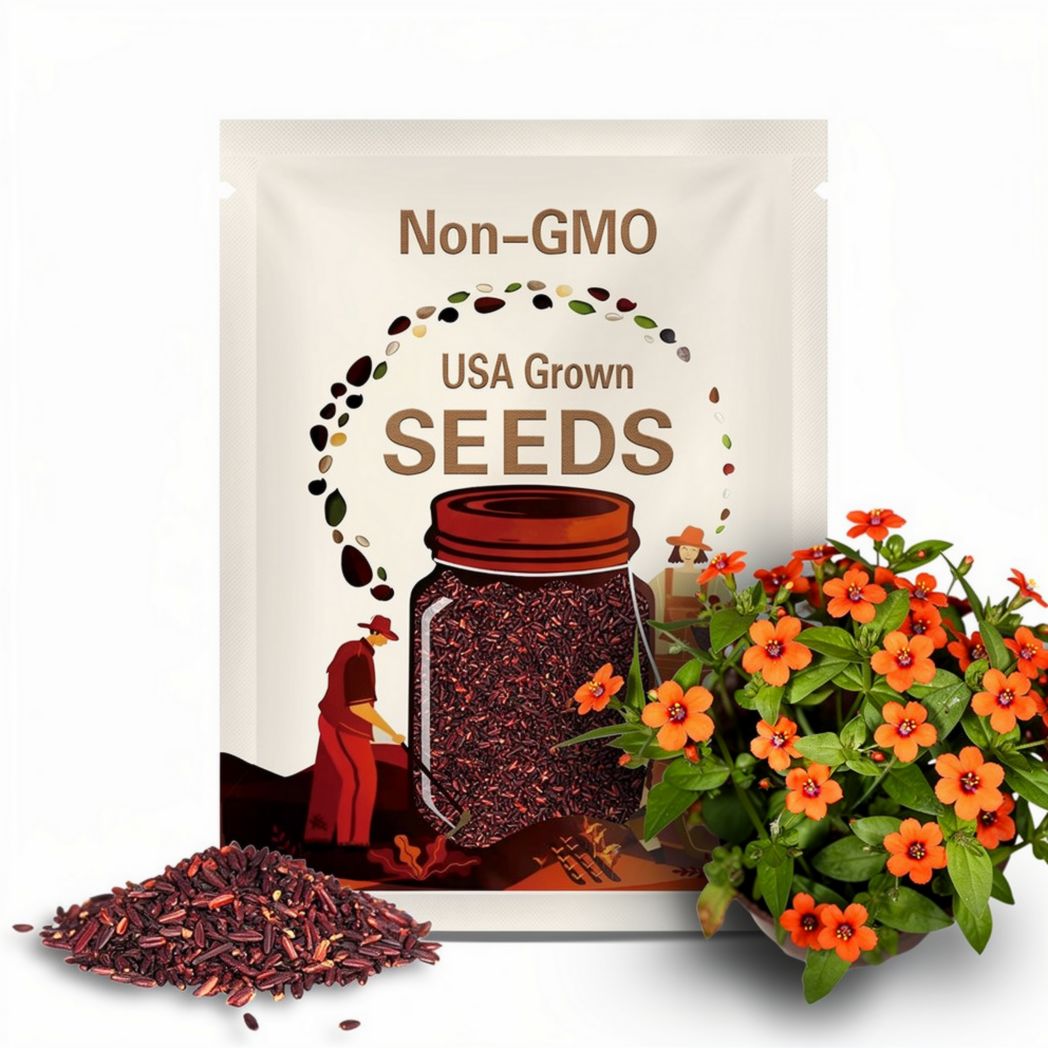 100 Scarlet Pimpernel Seeds: Orange Anagallis Arvensis Flowers