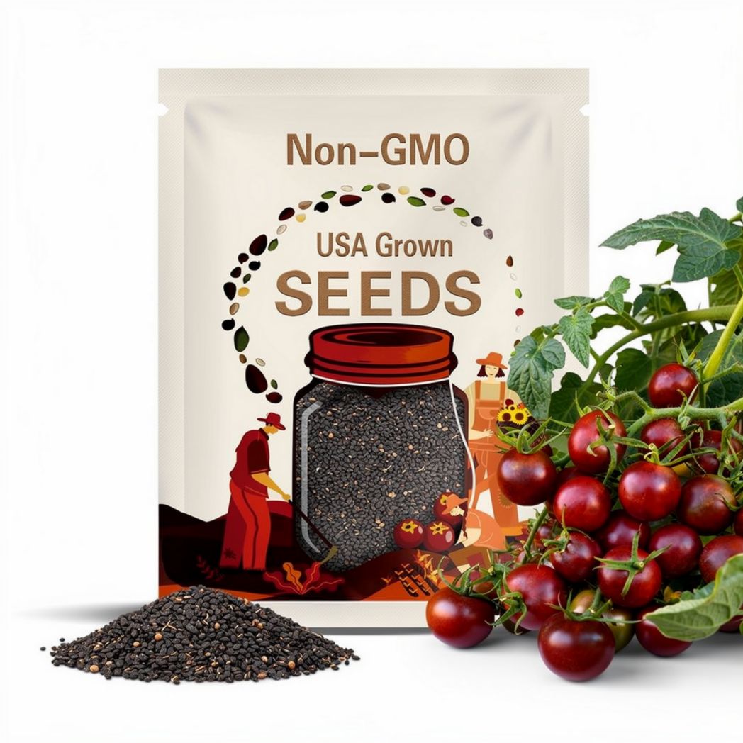 Black Cherry Tomato Seeds | Heirloom Non-GMO, Sweet & High Yield