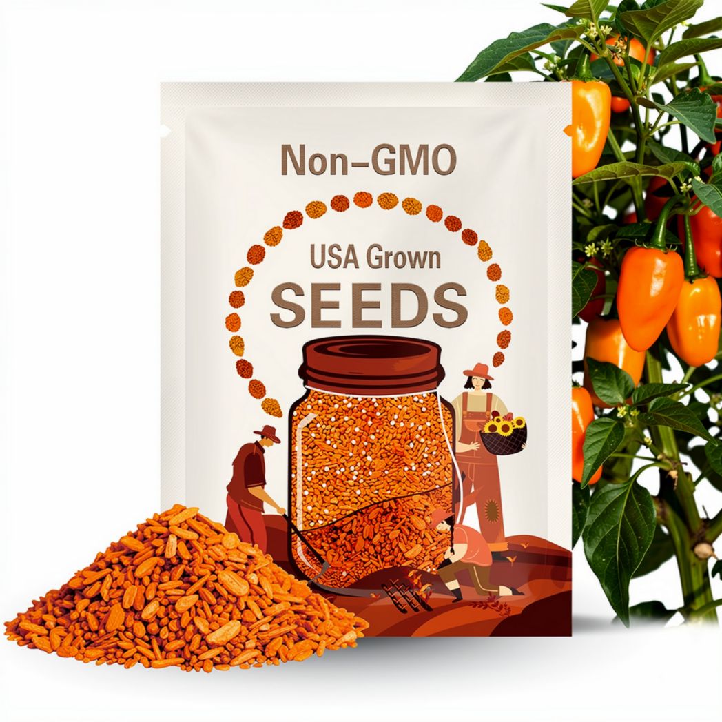 Orange Spice Jalapeño Seeds, Organic Hot Peppers, Jalapeno, Capsicum Annuum CH2910